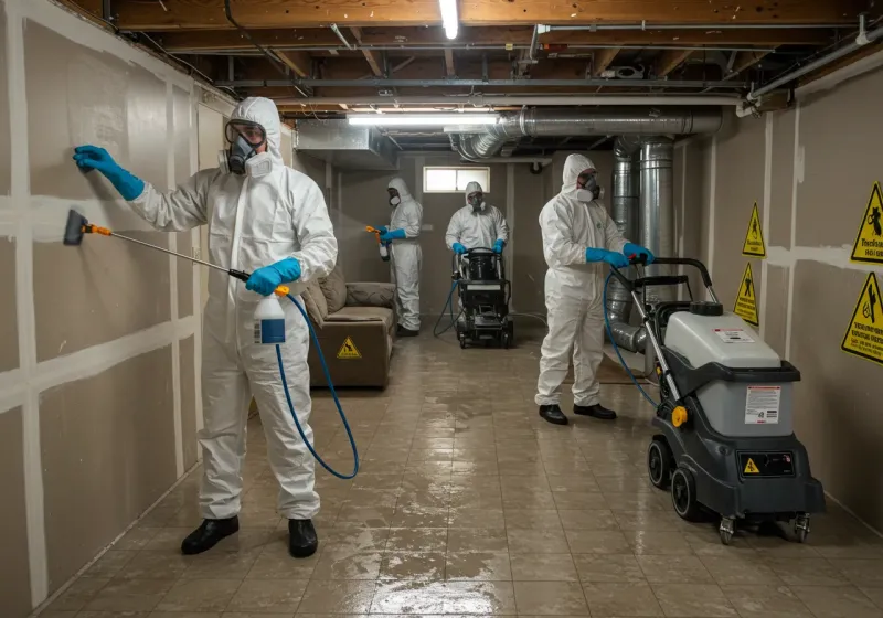 Basement Moisture Removal and Structural Drying process in Gooding County, ID